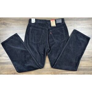 Levis Low Pro Pants Mens 30x30 Black Corduroy Straight Leg Relaxed Irregular NWT